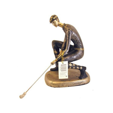 Golfista Resina Bronce Midiendo 25Cm