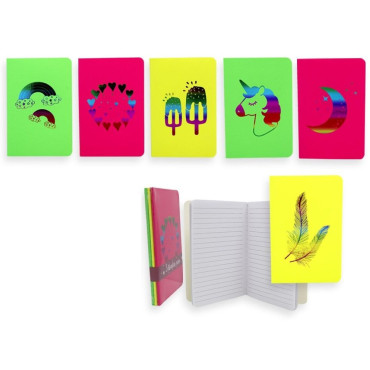 Libreta A6 Neon Rayada Rainbow 3 Unidades 15,3X10