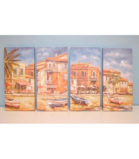 Lienzo 24X51Cm Palmeras Barco  Surtido A Elegir 1 *10