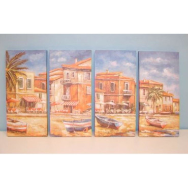 Lienzo 24X51Cm Palmeras Barco  Surtido A Elegir 1 *10