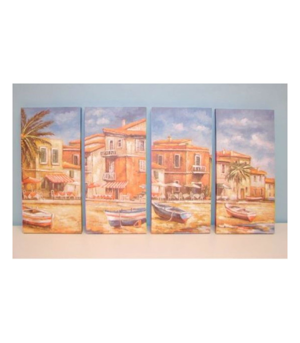 Lienzo 24X51Cm Palmeras Barco  Surtido A Elegir 1 *10
