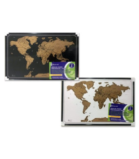 Mapa Mundo Para Rascar Con Marco 43X28Cm  Surtido A Elegir 1