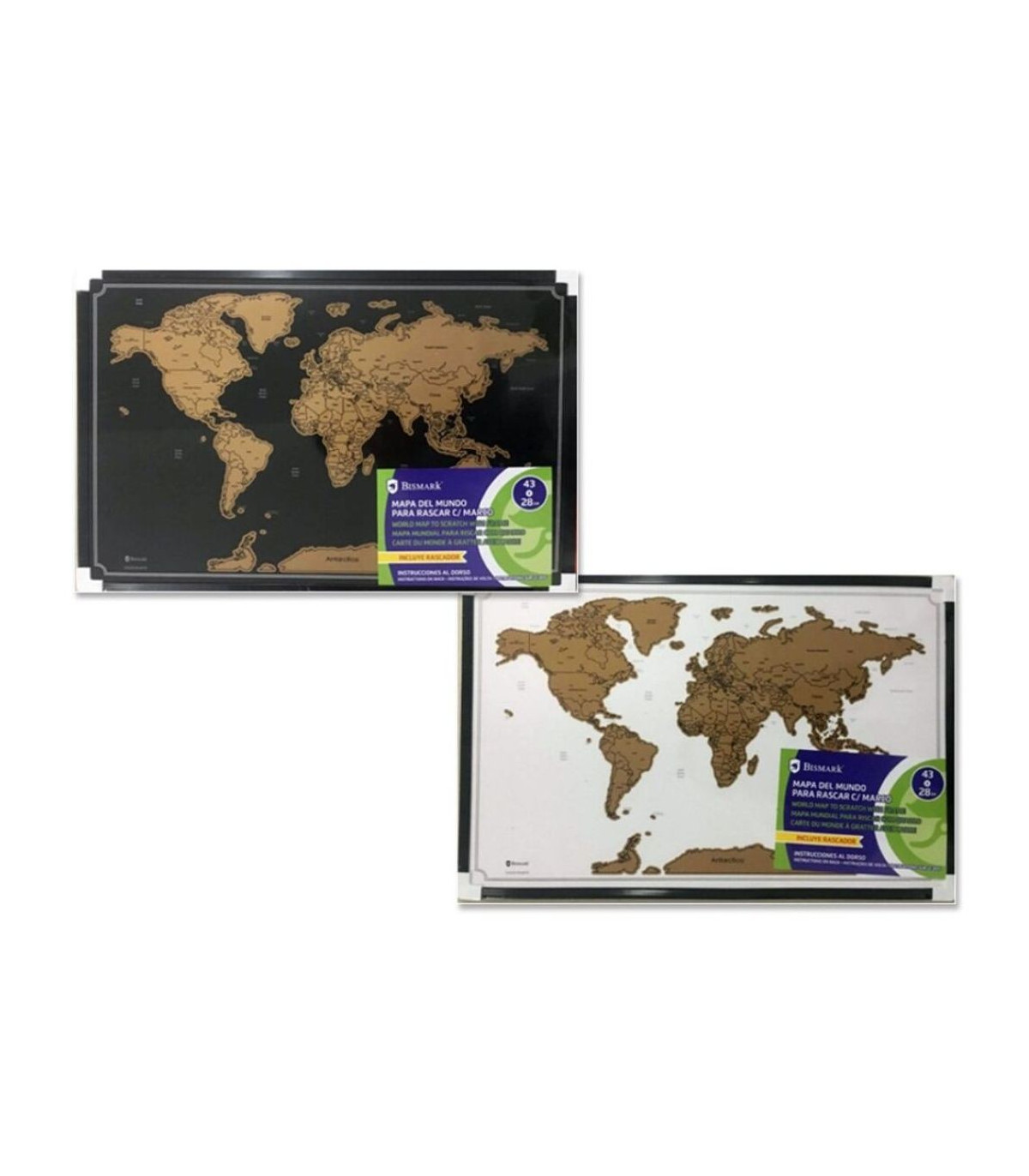 Mapa Mundo Para Rascar Con Marco 43X28Cm  Surtido A Elegir 1