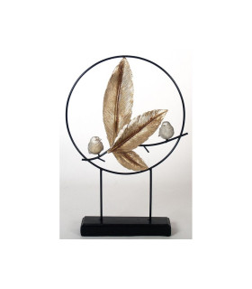 Marco Hoja Con Pajaro Peana 46X31Cm