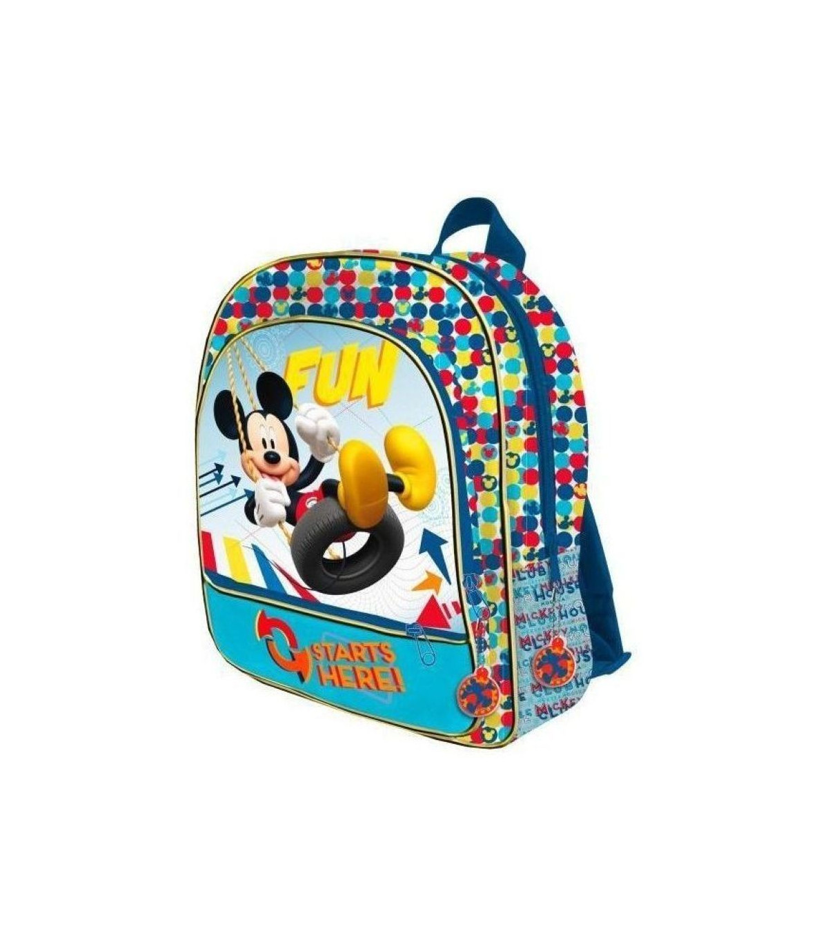 Mochila Grande 41X33X12Cm Mickey Mouse Adaptable Carro
