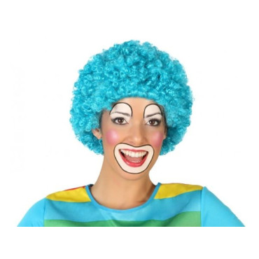 Peluca Rizada Azul Adulto               