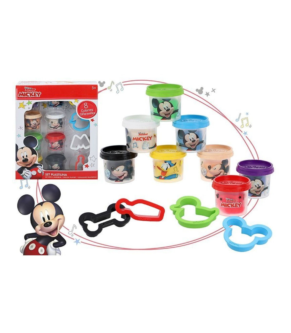 Plastilina Set 8 Botes 28 Gramos  Con Moldes