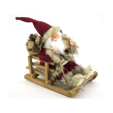 Santa Claus Decorado  Con Trineo 27X23Cm