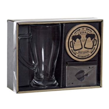 Set Regalo Cerveza 23X18X7Cm Cristal Bambu