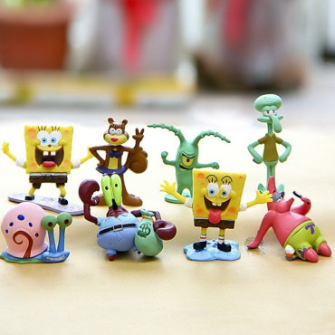 lote de 8 figuras de bob esponja
