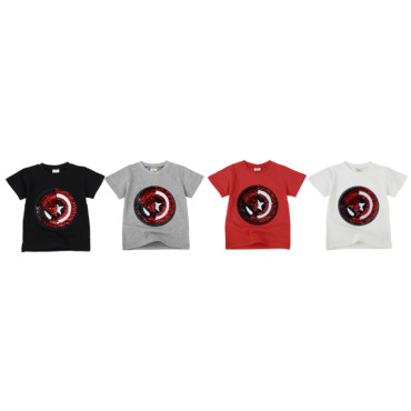 Camisetas manga corta con lentejuelas spiderman