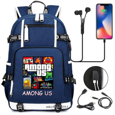 Mochila among us con espacio para cargar con USB