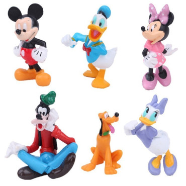 lote de 6 figuras disney mickey y minnie