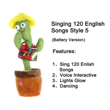 Peluche musical con movimiento bailarín cáctus y pato