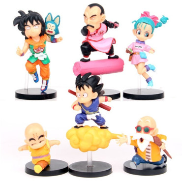 lote de 6 figuras  con base goku con nube