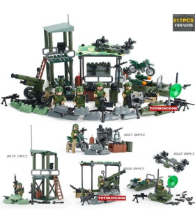 Lote 5 estructuras  bloques de construcción tipo lego para base militar soldados