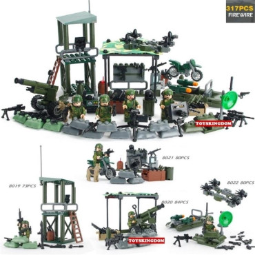 Lote 5 estructuras  bloques de construcción tipo lego para base militar soldados