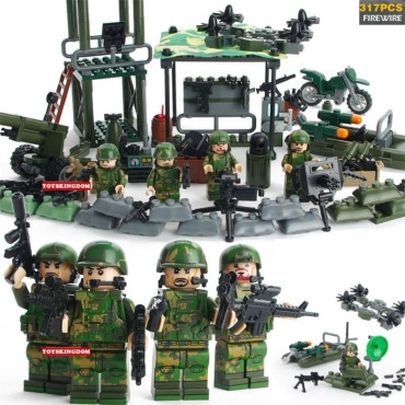 Lote 5 estructuras  bloques de construcción tipo lego para base militar soldados