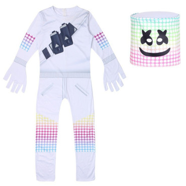 Disfraz Marshmello blanco con puntos