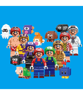 Lote 8 figuras bloques de construcciós tipo lego super mario bros