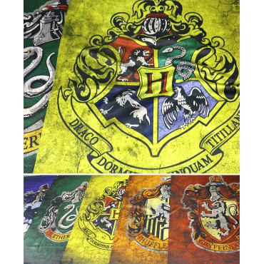 Bandera colgante Harry Potter Gryffindor Hufflepuff Slytherin Ravenclaw