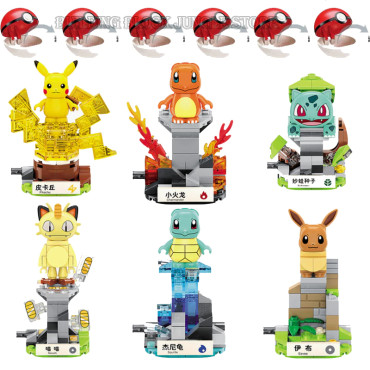 Bloques de construcción tipo lego de lotes de 6 figuras de Pokémon