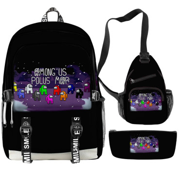 Lote mochila bandolera y estuche Among Us