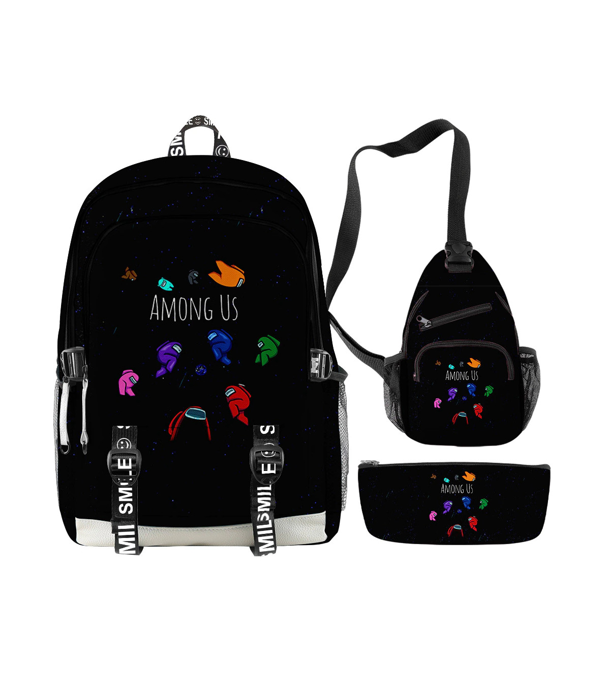 Lote mochila bandolera y estuche Among Us