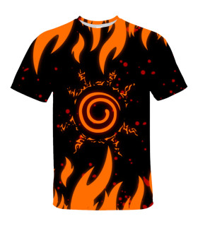 camisetas de naruto con impresión 3d de logo