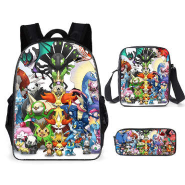 lote mochila estuche y bandolera  pokemon