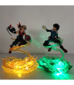 Figuras con base luminosa LED de Izuku Midoriya y Bakugou Katsuki My Hero Academia