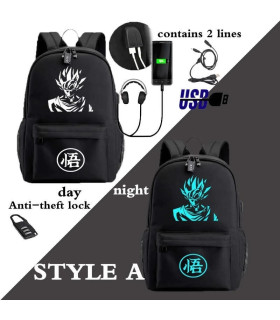 DRAGON BALL   mochila dragon ball con carga usb de 42cm mochila dragon ball con carga usb de 42cm