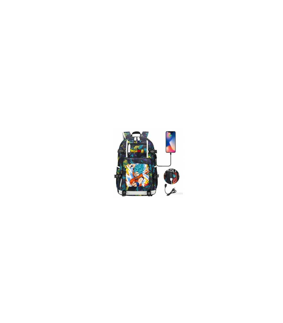 DRAGON BALL   mochila dragon ball con carga usb  adaptada para portátil de 47cm mochila dragon ball con carga usb adaptada para 