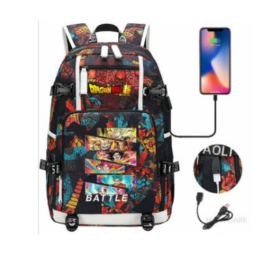 DRAGON BALL   mochila dragon ball con carga usb  adaptada para portátil de 47cm mochila dragon ball con carga usb adaptada para 
