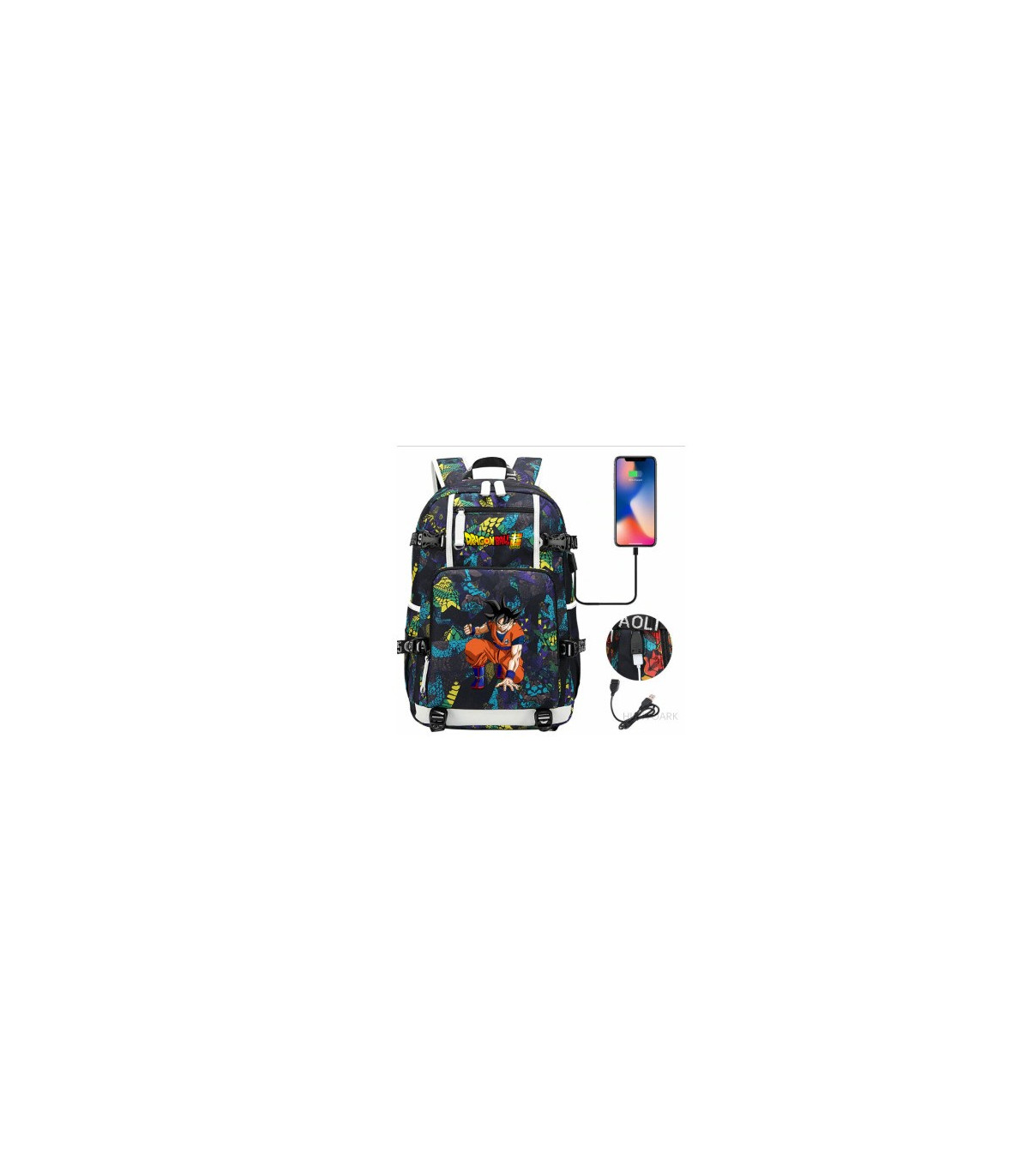 DRAGON BALL   mochila dragon ball con carga usb  adaptada para portátil de 47cm mochila dragon ball con carga usb adaptada para 