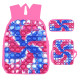 lote de mochila bandolera y estuche pop it