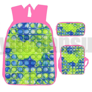 lote de mochila bandolera y estuche pop it