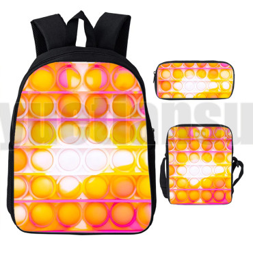 lote de mochila bandolera y estuche pop it