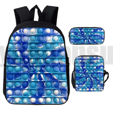 lote de mochila bandolera y estuche pop it