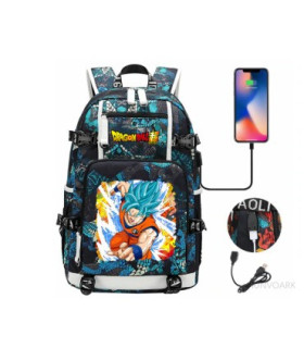 mochila dragon ball con carga usb  adaptada para portátil de 47cm 
