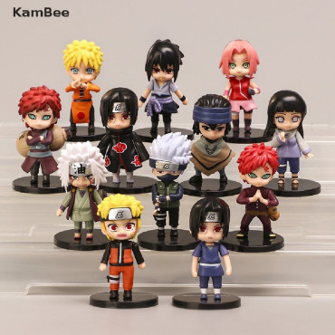 12 Figuras   Naruto Anime Shippuden Hinata Sasuke Itachi Kakashi Gaara 