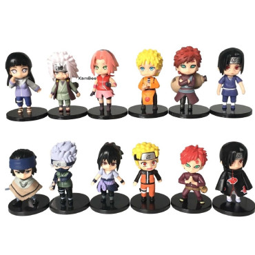 12 Figuras   Naruto Anime Shippuden Hinata Sasuke Itachi Kakashi Gaara 