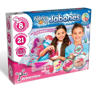 Fábrica Juego Cientifico, 8 Actividades, Libro Educativo-Regalo para Niños +8 Años, Color fábrica de jabones