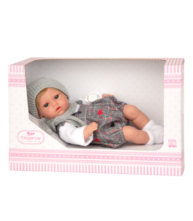 MUÑECA ELEGANCE NIA CON PICHI GRIS CON MECANISMO RISA C/REGALO
