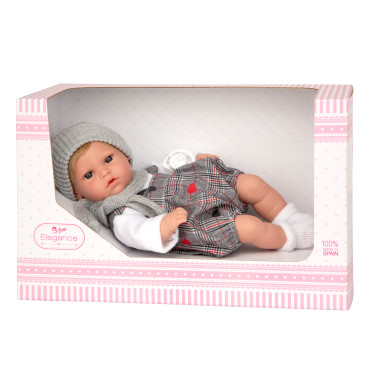 MUÑECA ELEGANCE NIA CON PICHI GRIS CON MECANISMO RISA C/REGALO