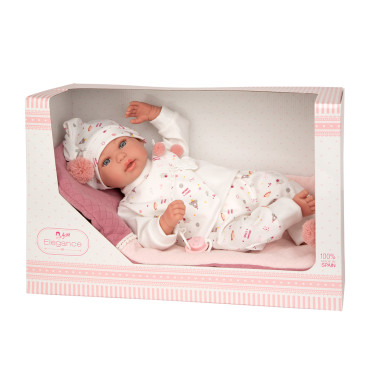 MUÑECA CON PESO ELEGANCE MIES ROSA CON MANTA