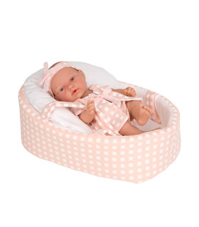 MUÑECA ELEGANCE PILLINES ROSA CON CAPAZO - BOLSA