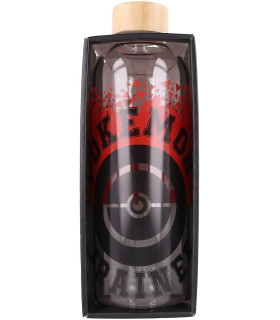 Botella De Agua De Vidrio Pokemon Con Tapón Hermético 1030Ml.