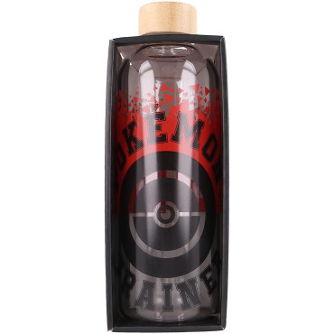 Botella De Agua De Vidrio Pokemon Con Tapón Hermético 1030Ml.