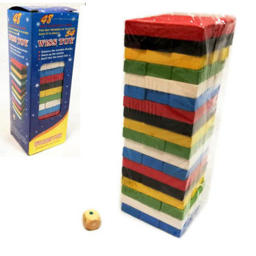 JUEGOS DE MESA   JUEGO BLOQUES MADERA APILABLE COLORES JUEGO BLOQUES MADERA APILABLE COLORES
